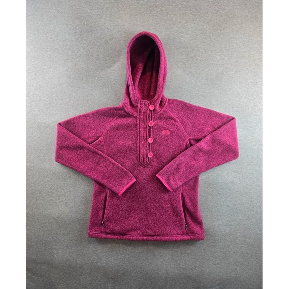The North Face Tops - The North Face Crescent Sunshine Fleece‎ Womens Large Raspberry Pullover Hoodie